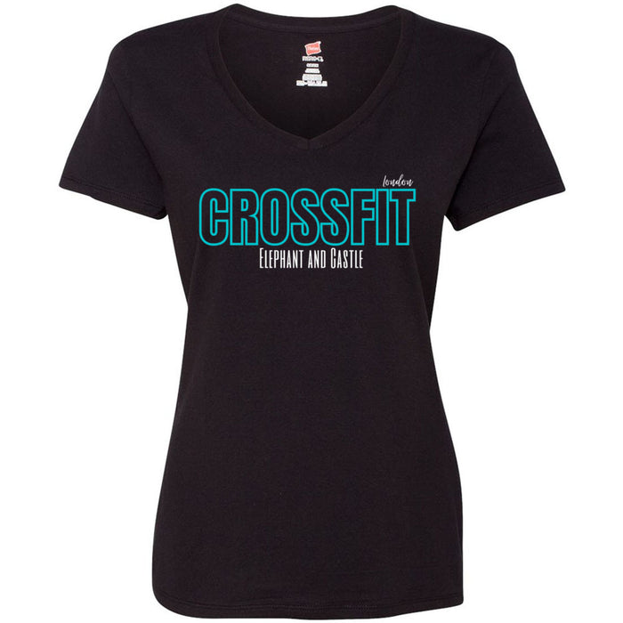 CrossFit Elephant and Castle - 200 - Teal Women's V-Neck T-Shirt