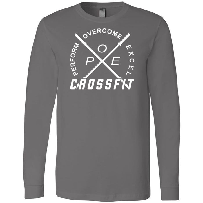 Perform Overcome Excel CrossFit - 100 - White 3501 - Men's Long Sleeve T-Shirt