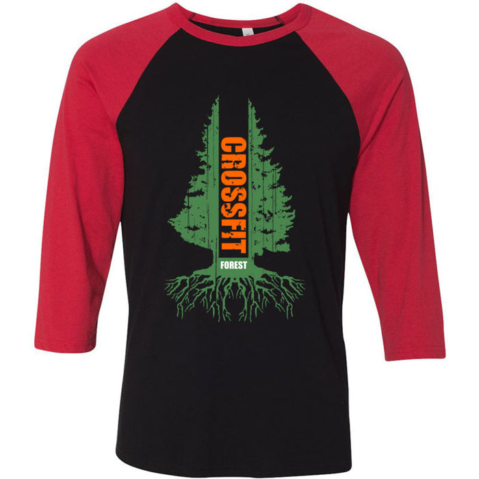 CrossFit Forest - 100 - Split - Men's Baseball T-Shirt