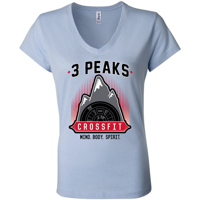 3 Peak CrossFit - 100 - Stacked - Women's V-Neck T-Shirt