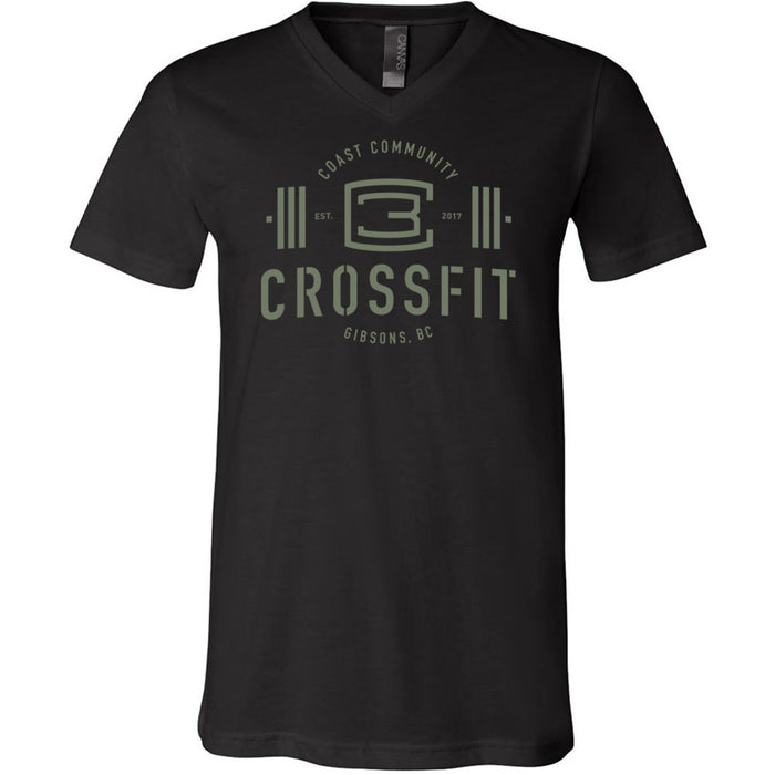 CrossFit Gibsons - 200 - New Logo (Green) - Men's V-Neck T-Shirt