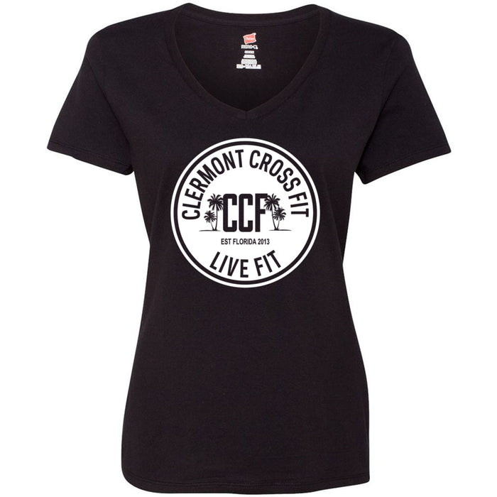 Clermont CrossFit - 100 - Anniversary - Women's V-Neck T-Shirt