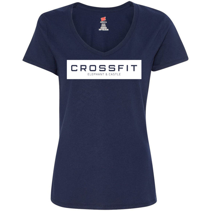CrossFit Elephant and Castle - 200 - Blocked Women's V-Neck T-Shirt