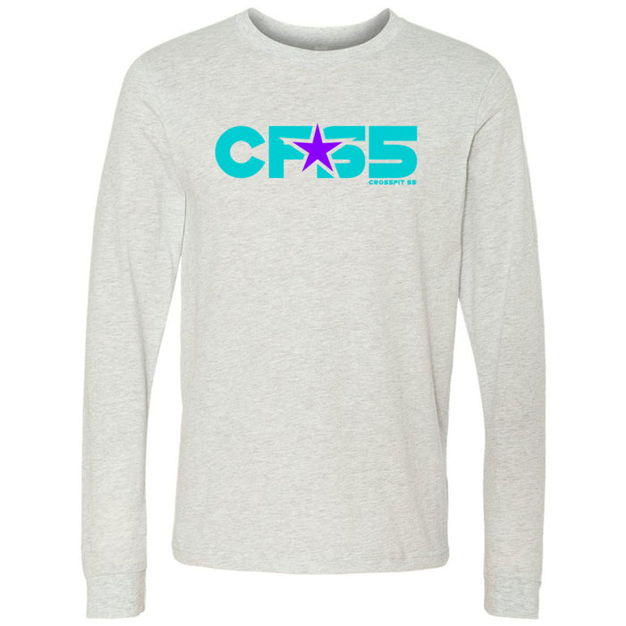 CrossFit S5 - 100 - Cyan Star 3501 - Men's Long Sleeve T-Shirt